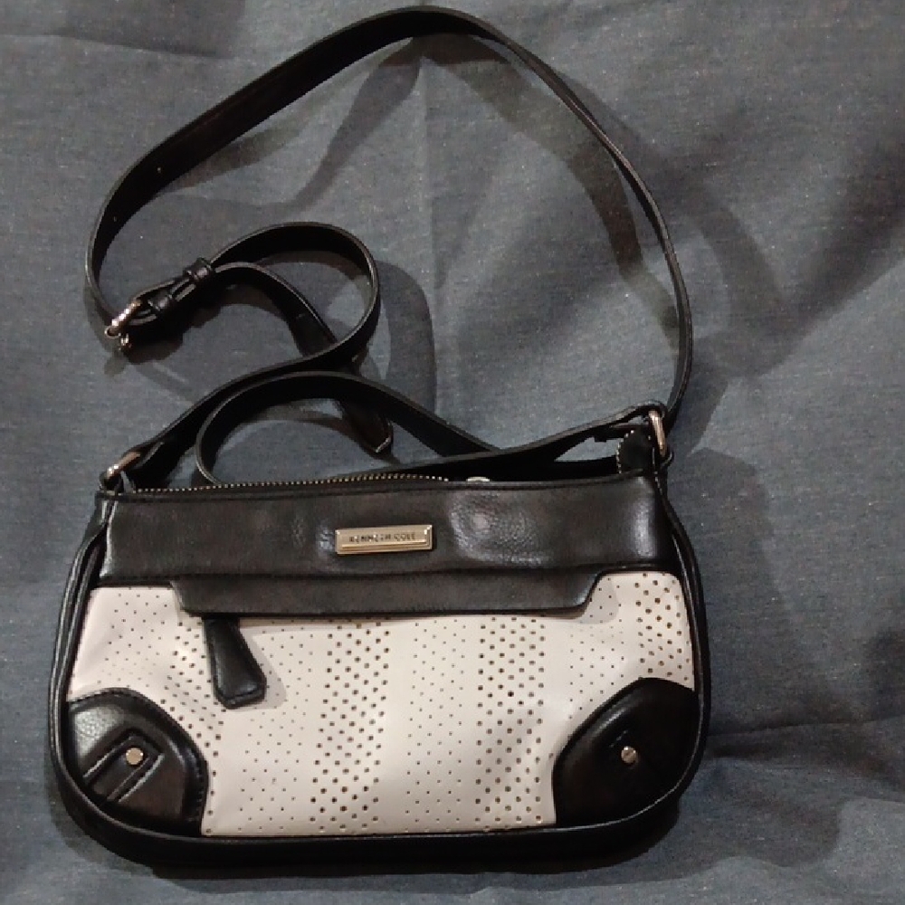 Kenneth Cole Reaction Black and Cream Shoulder Bag